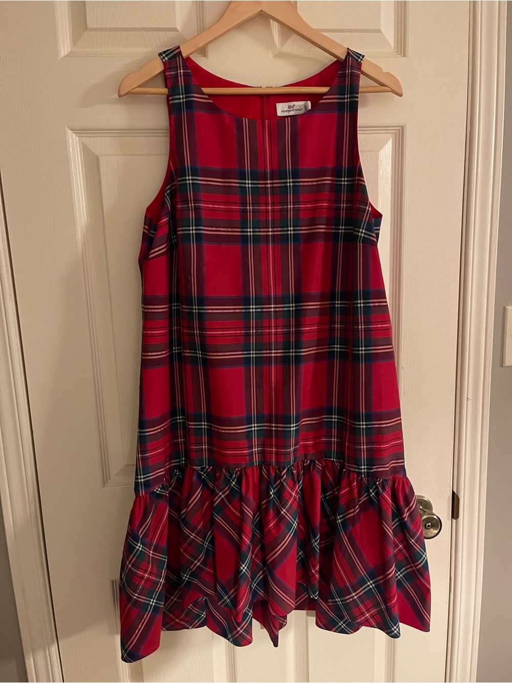 VINYARD VINES - Amelia Jolly Plaid Swing Dress - Picture 4 of 8